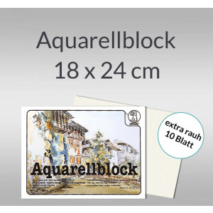 Aquarellblock extra rauh 250 g/qm 18 x 24 cm