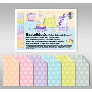 Bastelblock "Polka Dots & Stripes" 24 x 34 cm - 18 Blatt