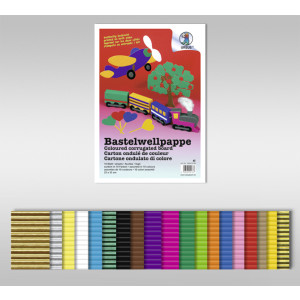 Bastelwellpappe 260 g/qm 50 x 70 cm Normalfarben - 10 Bogen