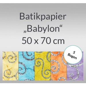 Batikpapier "Babylon" 50 x 70 cm - 5 Bogen