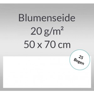 Blumenseide 20 g/qm 50 x 70 cm weiß - 25 Bogen