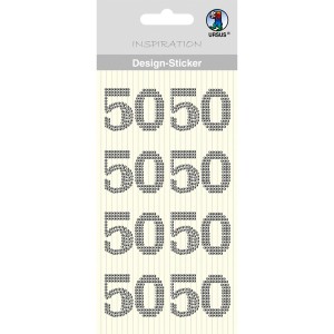 Design Sticker "50" silber