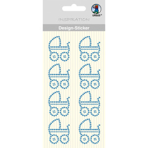 Design Sticker "Kinderwagen" blau
