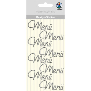 Design Sticker "Menü" silber