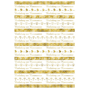 Designkarton "Bordüren" gold DIN A4 Kommunion - 25 Blatt
