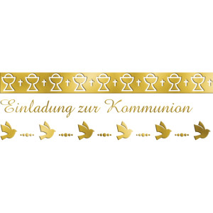 Designkarton "Bordüren" gold DIN A4 Kommunion - 5 Blatt