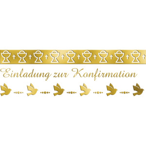 Designkarton "Bordüren" gold DIN A4 Konfirmation - 5 Blatt