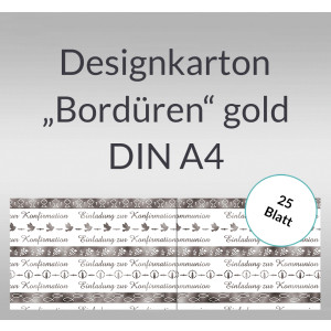 Designkarton "Bordüren" silber DIN A4 - 25 Blatt