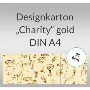 Designkarton "Charity" gold DIN A4 - 25 Blatt