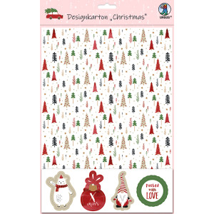 Designkarton "Christmas", DIN A4 - 5 Blatt