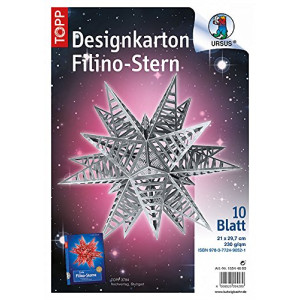 Designkarton Filino-Stern "Shining paper" silber