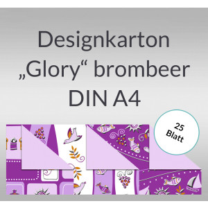 Designkarton "Glory" brombeer DIN A4 - 25 Blatt