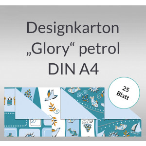 Designkarton "Glory" petrol DIN A4 - 25 Blatt