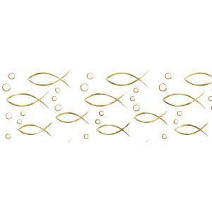 Designkarton "Gold" DIN A4 Fische - 5 Blatt