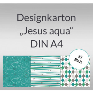 Designkarton "Jesus aqua" DIN A4 - 25 Blatt