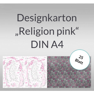 Designkarton "Religion pink" DIN A4 - 25 Blatt