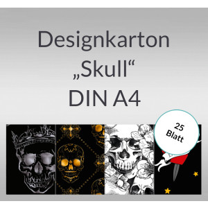 Designkarton "Skull" DIN A4 - 25 Blatt