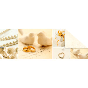 Designkarton "Starlight" Hochzeit creme/gold DIN A4 Motiv 01 - 25 Blatt