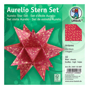 Faltblätter Aurelio-Stern "Antares" 15 x 15 cm