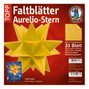 Faltblätter Aurelio-Stern "Crush paper" dunkelgelb 15 x 15 cm