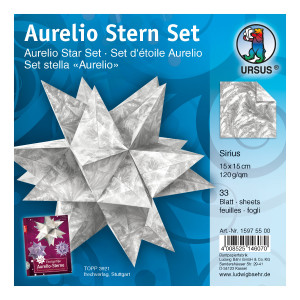 Faltblätter Aurelio-Stern "Sirius" 15 x 15 cm