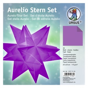 Faltblätter Aurelio-Stern "Uni" aubergine 20 x 20 cm