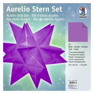 Faltblätter Aurelio-Stern "Uni" aubergine 30 x 30 cm