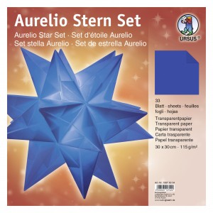 Faltblätter Aurelio-Stern "Uni" blau 30 x 30 cm