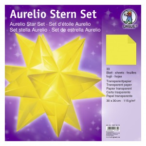 Faltblätter Aurelio-Stern "Uni" gelb 30 x 30 cm
