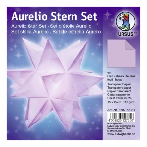 Faltblätter Aurelio-Stern "Uni" lila 15 x 15 cm