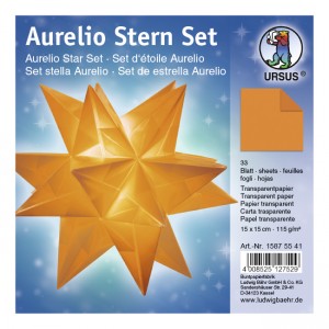 Faltblätter Aurelio-Stern "Uni" orange 15 x 15 cm