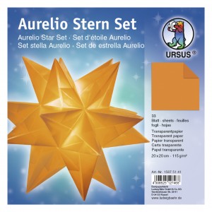 Faltblätter Aurelio-Stern "Uni" orange 20 x 20 cm
