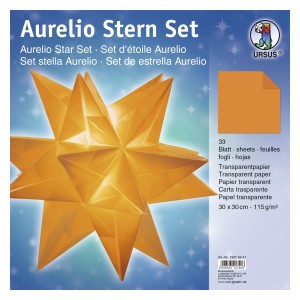 Faltblätter Aurelio-Stern "Uni" orange 30 x 30 cm
