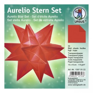 Faltblätter Aurelio-Stern "Uni" rot 15 x 15 cm