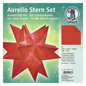 Faltblätter Aurelio-Stern "Uni" rot 20 x 20 cm