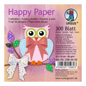 Faltblätter "Happy Paper" 10 x 10 cm - 300 Blatt