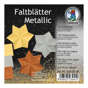 Faltblätter "Metallic" 10 x 10 cm - 100 Blatt