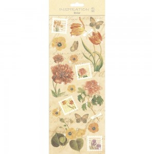 Flat Sticker "Flowers" beige