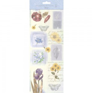 Flat Sticker "Flowers" blau