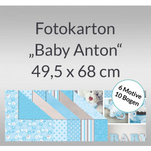 Fotokarton "Baby Anton" 49,5 x 68 cm - 10 Bogen sortiert