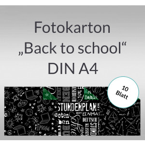 Fotokarton "Back to school" DIN A4 - 10 Blatt
