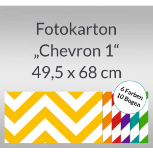 Fotokarton "Chevron 1" 49,5 x 68 cm - 10 Bogen sortiert