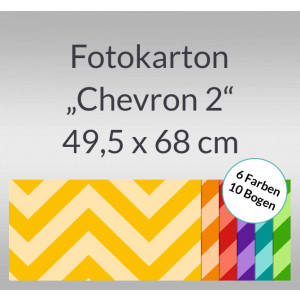 Fotokarton "Chevron 2" 49,5 x 68 cm - 10 Bogen sortiert