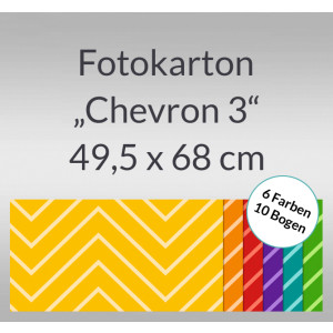 Fotokarton "Chevron 3" 49,5 x 68 cm - 10 Bogen sortiert