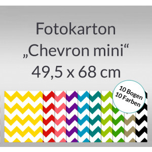 Fotokarton "Chevron mini" 49,5 x 68 cm - 10 Bogen sortiert