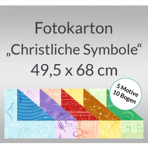 Fotokarton "Christliche Symbole" 49,5 x 68 cm - 10 Bogen sortiert