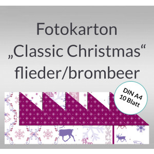 Fotokarton "Classic Christmas" flieder/brombeer DIN A4 - 10 Blatt