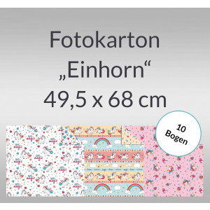 Fotokarton "Einhorn" 49,5 x 68 cm - 10 Bogen