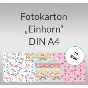 Fotokarton "Einhorn" DIN A4 - 10 Blatt