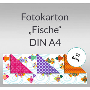 Fotokarton "Fische" DIN A4 - 10 Blatt